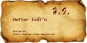 Hefler Iván névjegykártya